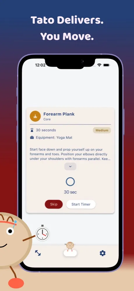 Tato exercise detail with rep counter